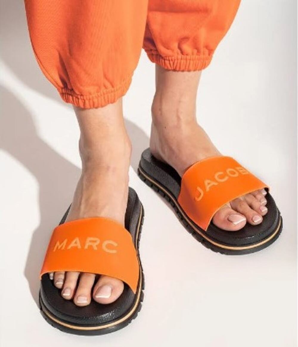 NEW! Marc Jacobs The Slide Dragon Fire Orange - 5